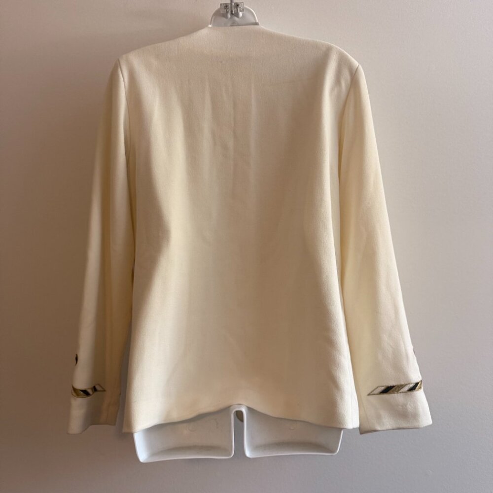 Vintage Bob Mackie Ivory Embroidered Jacket | Size S - Picture 4 of 14